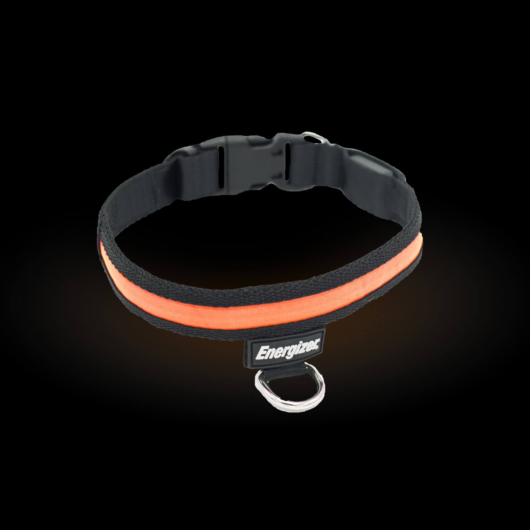 Orange LED Dog Tag for D-ring on Dog Collars